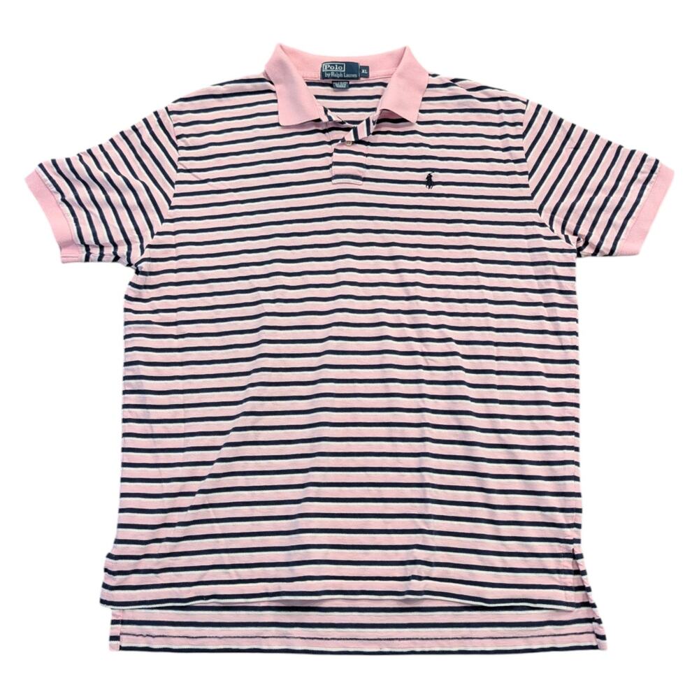 90s Ralph Lauren Pink with Stripes Polo Shirt